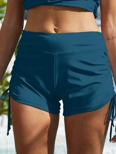 Drawstring Mid-Rise Waist Swim Shorts – Comfortable & Stylish Swim Bottoms for Women - Bona Fide Fashion