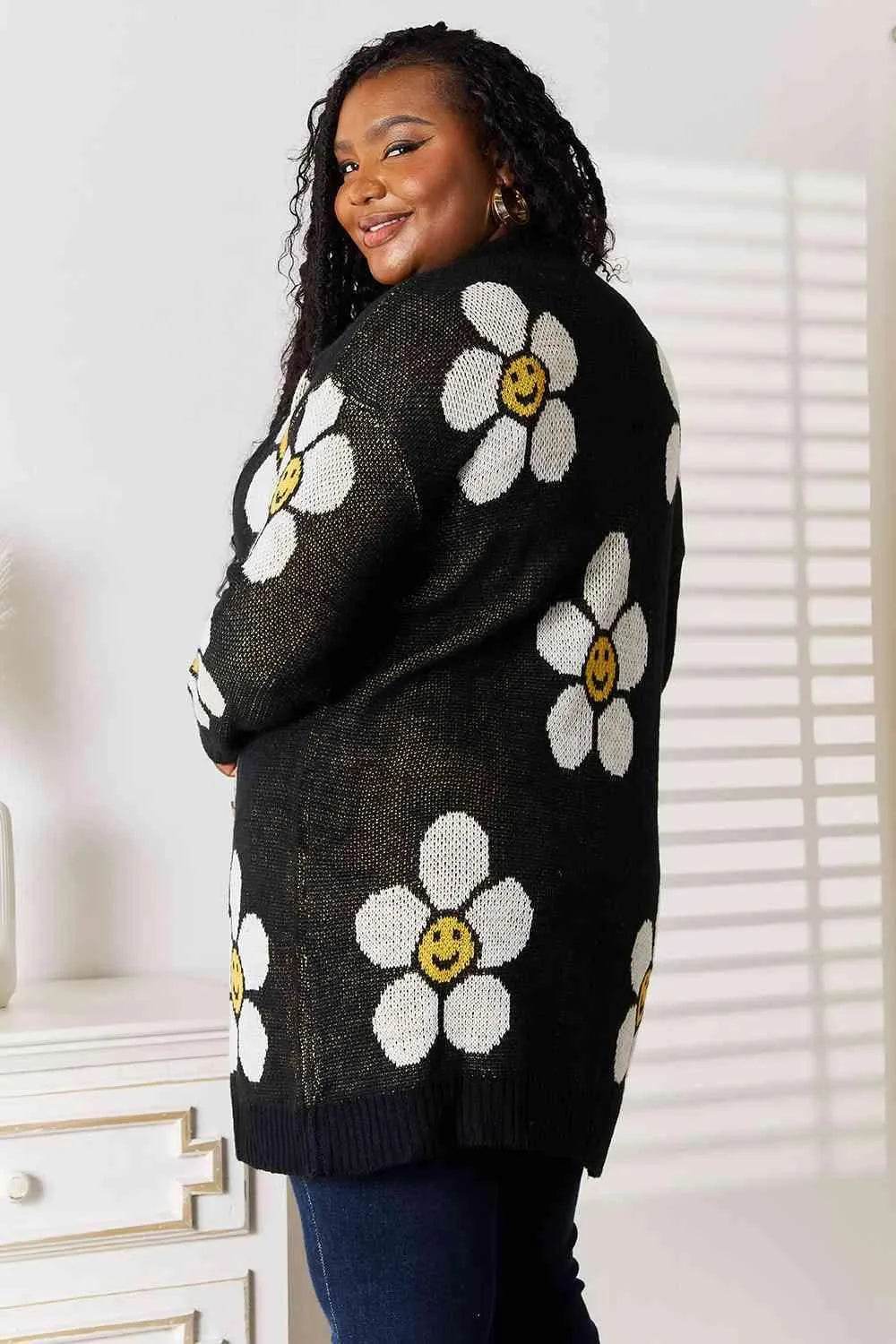 Bona Fide Fashion - Floral Button Down Longline Cardigan - Women Fashion - Bona Fide Fashion