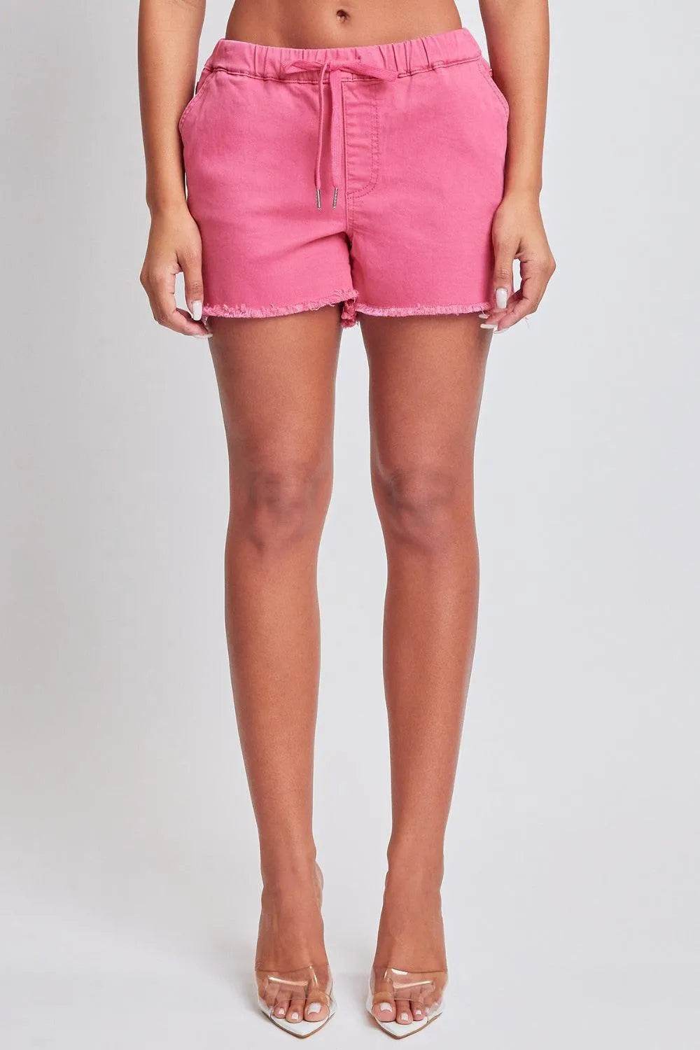 Bona Fide Fashion - Full Size Drawstring Raw Hem Shorts - Women Fashion - Bona Fide Fashion