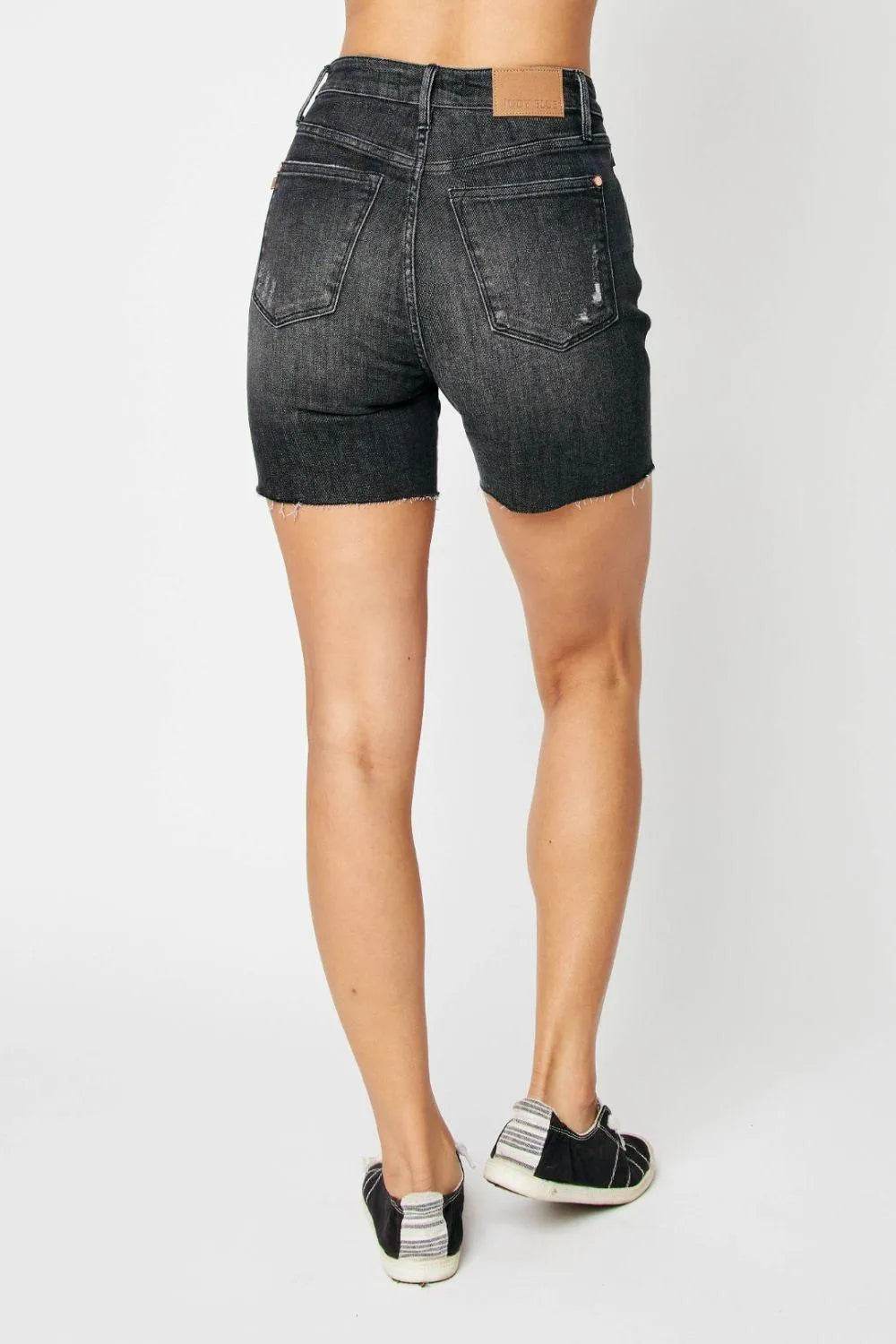 Bona Fide Fashion - Full Size High Waist Tummy Control Denim Shorts - Women Fashion - Bona Fide Fashion