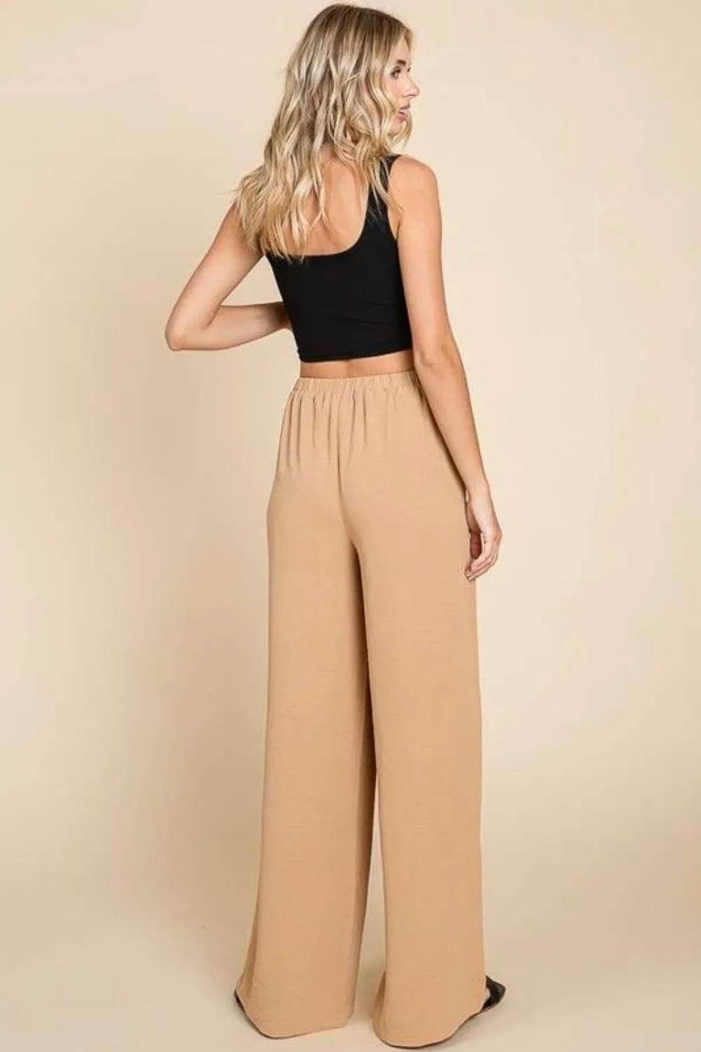 Bona Fide Fashion - Full Size High Waist Wide Leg Cargo Pants - Women Fashion - Bona Fide Fashion