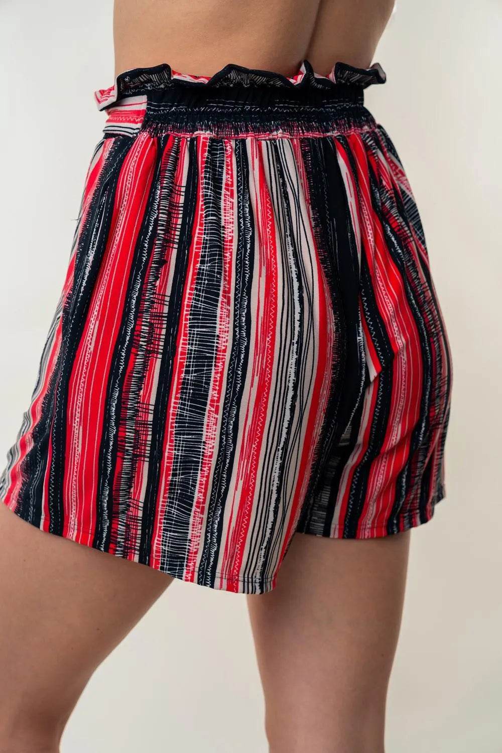 Bona Fide Fashion - Full Size High Waisted Striped Shorts - Women Fashion - Bona Fide Fashion