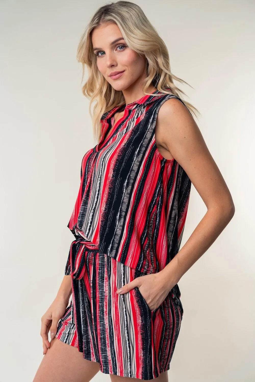 Bona Fide Fashion - Full Size High Waisted Striped Shorts - Women Fashion - Bona Fide Fashion