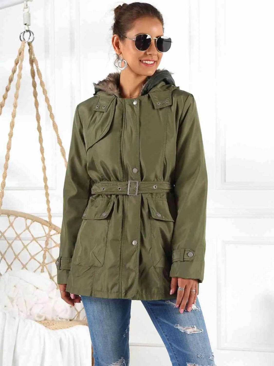 Bona Fide Fashion - Full Size Hooded Jacket with Detachable Liner (Three-Way Wear) - Women Fashion - Bona Fide Fashion