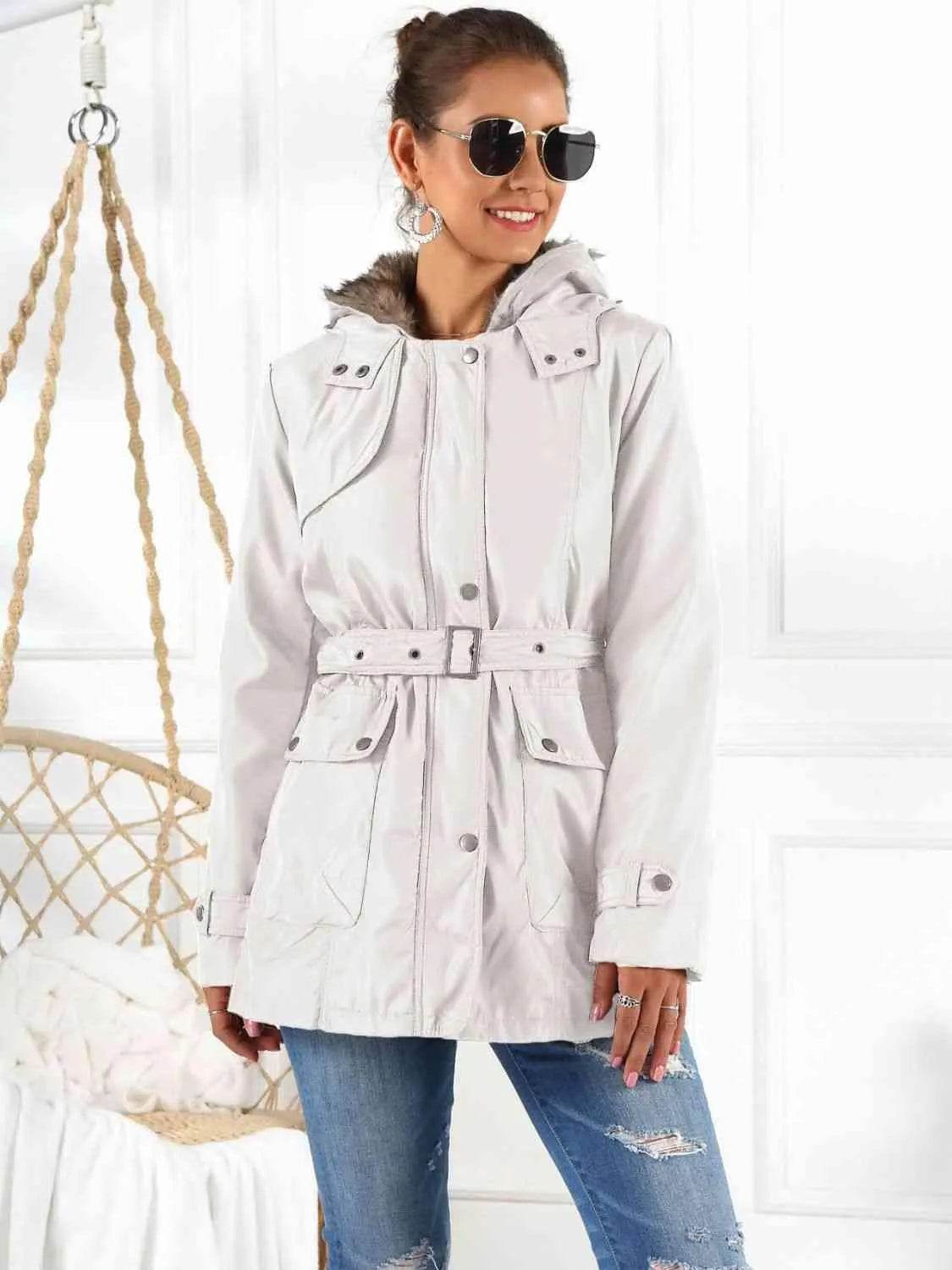 Bona Fide Fashion - Full Size Hooded Jacket with Detachable Liner (Three-Way Wear) - Women Fashion - Bona Fide Fashion