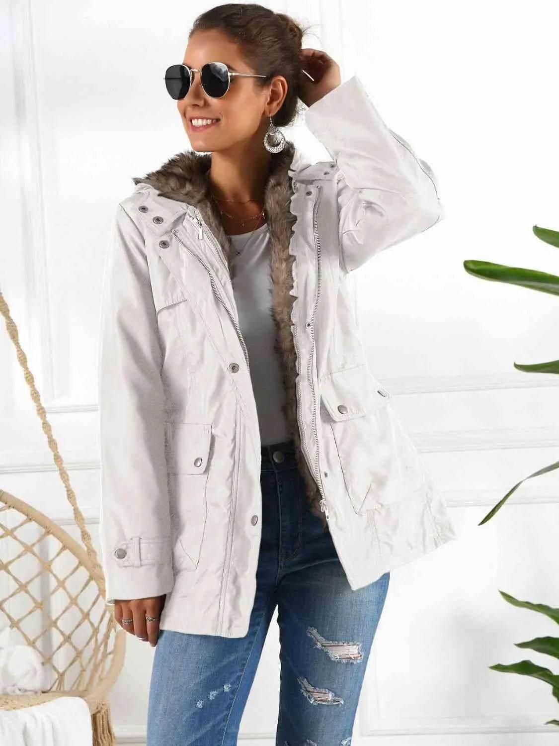 Bona Fide Fashion - Full Size Hooded Jacket with Detachable Liner (Three-Way Wear) - Women Fashion - Bona Fide Fashion