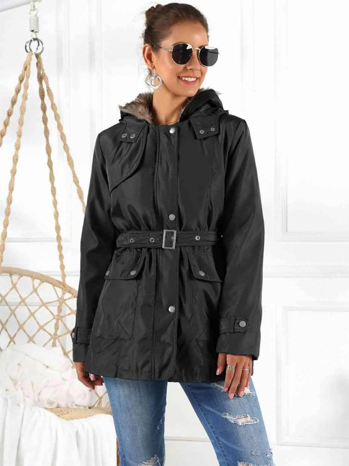 Bona Fide Fashion - Full Size Hooded Jacket with Detachable Liner (Three-Way Wear) - Women Fashion - Bona Fide Fashion