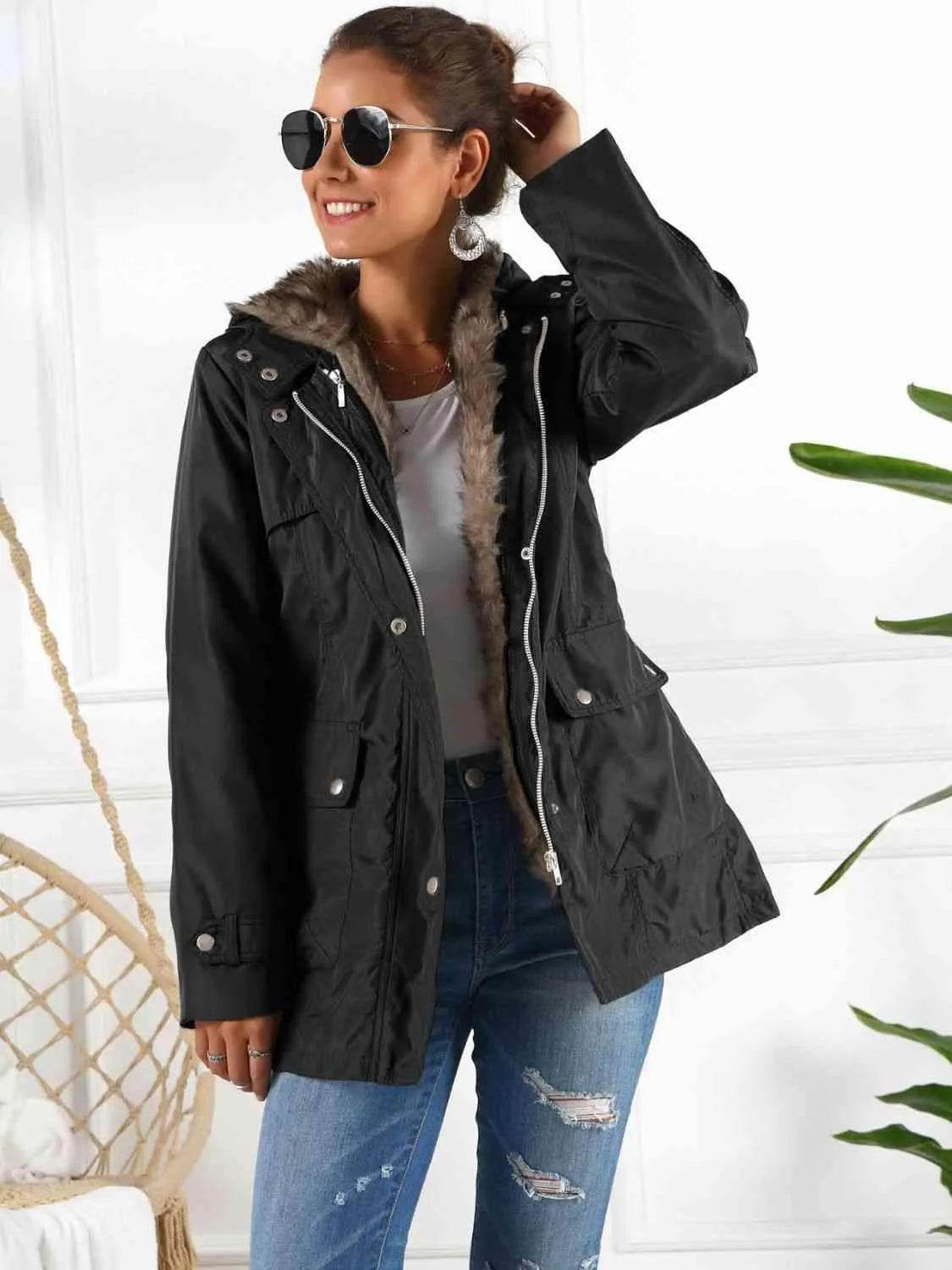 Bona Fide Fashion - Full Size Hooded Jacket with Detachable Liner (Three-Way Wear) - Women Fashion - Bona Fide Fashion
