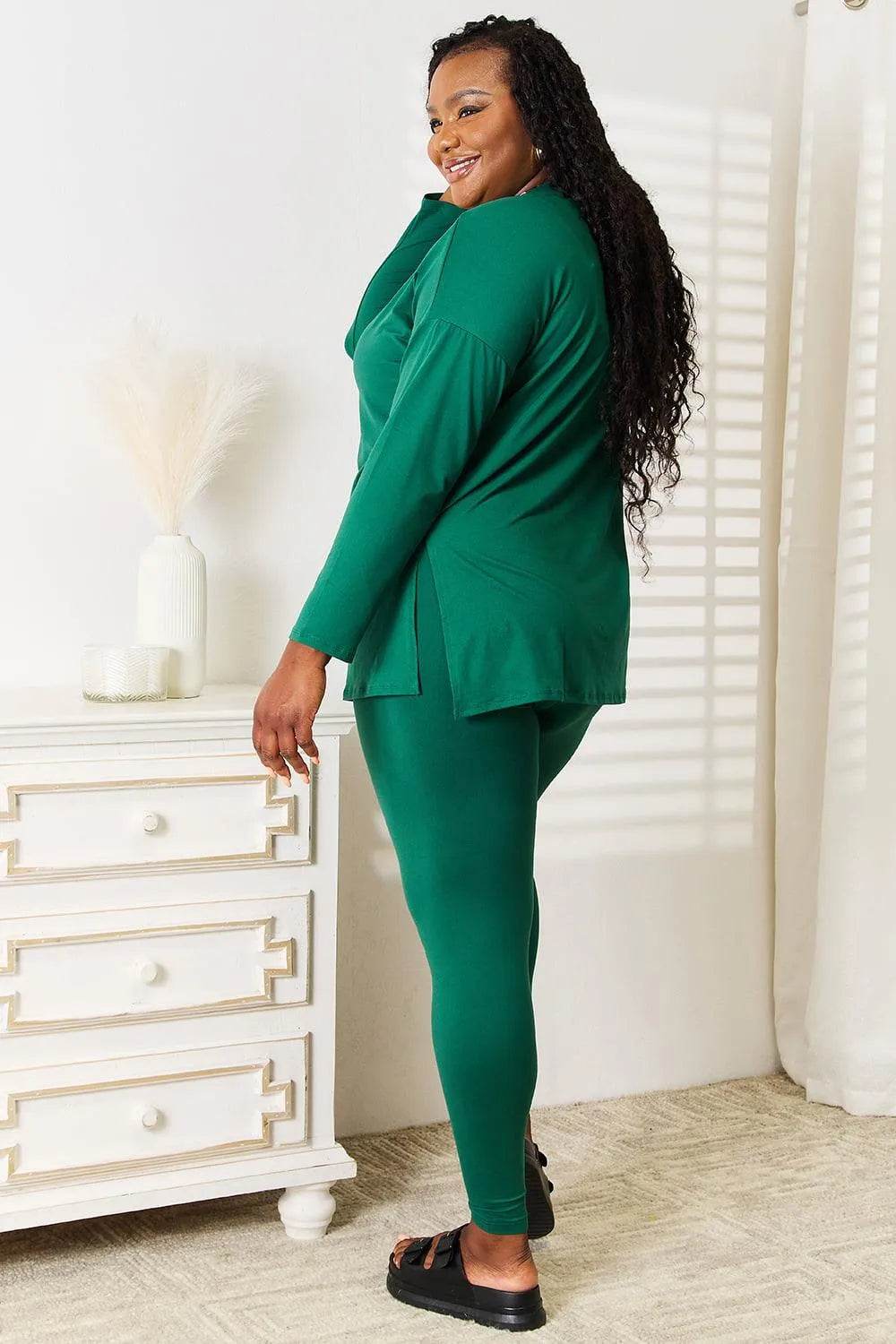 Bona Fide Fashion - Full Size Long Sleeve Top and Leggings Set - Women Fashion - Bona Fide Fashion