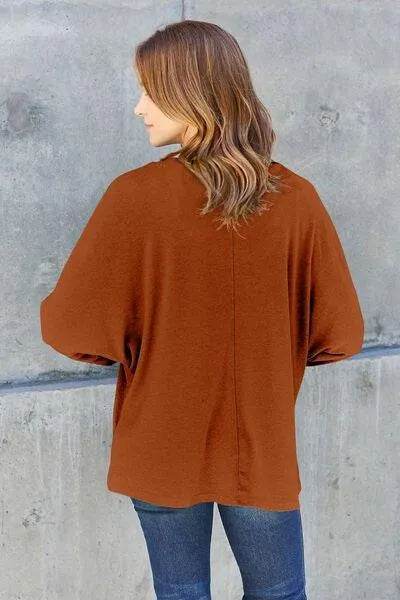 Bona Fide Fashion - Full Size Round Neck Long Sleeve T-Shirt - Women Fashion - Bona Fide Fashion
