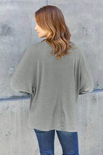 Bona Fide Fashion - Full Size Round Neck Long Sleeve T-Shirt - Women Fashion - Bona Fide Fashion