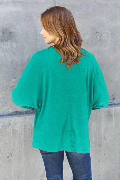 Bona Fide Fashion - Full Size Round Neck Long Sleeve T-Shirt - Women Fashion - Bona Fide Fashion