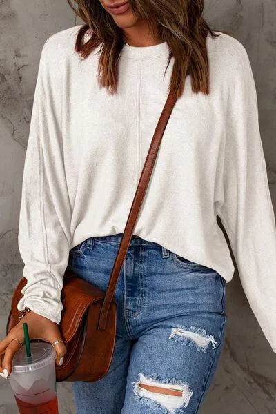 Bona Fide Fashion - Full Size Round Neck Long Sleeve T-Shirt - Women Fashion - Bona Fide Fashion