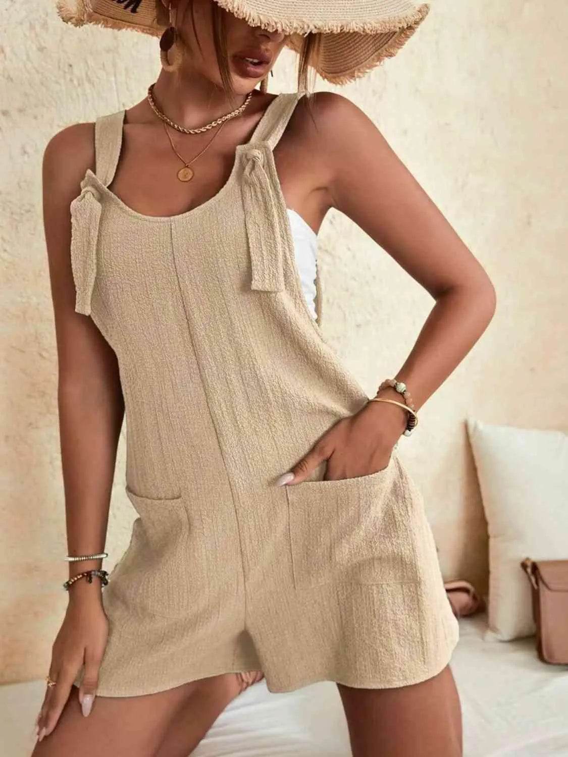 Full-Size Scoop Neck Romper with Pockets – Comfortable & Stylish One-Piece for Women - Bona Fide Fashion