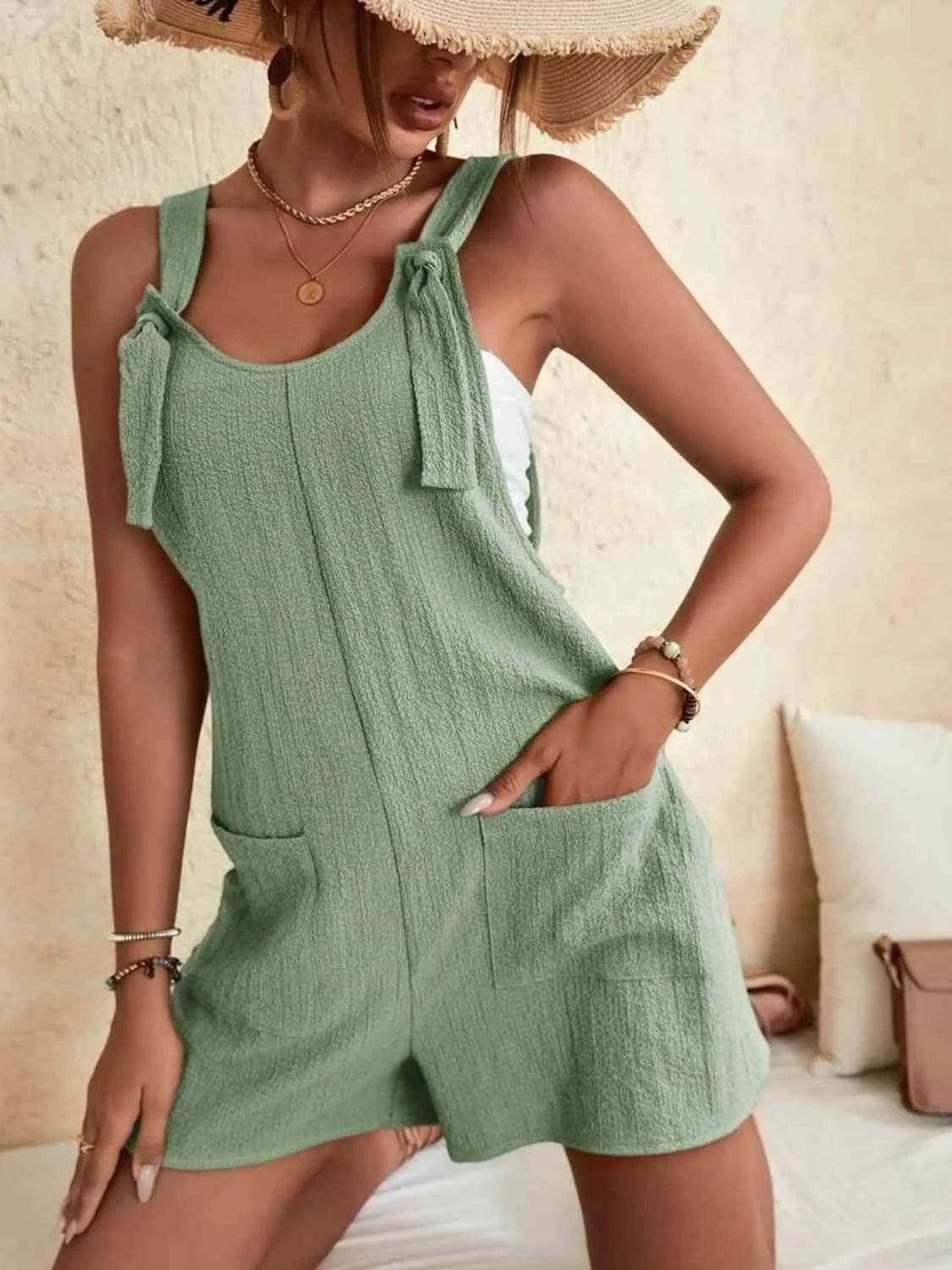 Full-Size Scoop Neck Romper with Pockets – Comfortable & Stylish One-Piece for Women - Bona Fide Fashion