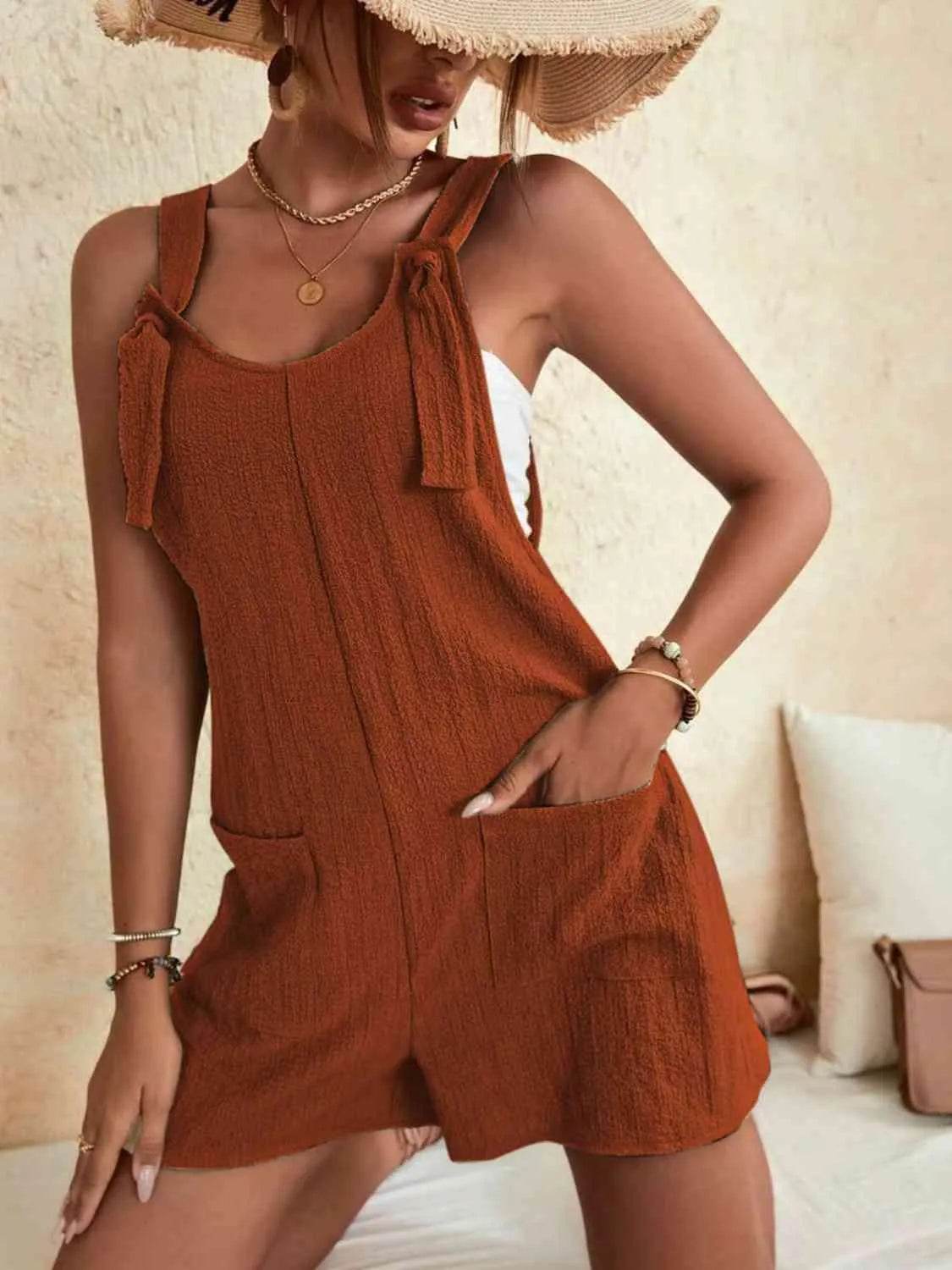 Full-Size Scoop Neck Romper with Pockets – Comfortable & Stylish One-Piece for Women - Bona Fide Fashion
