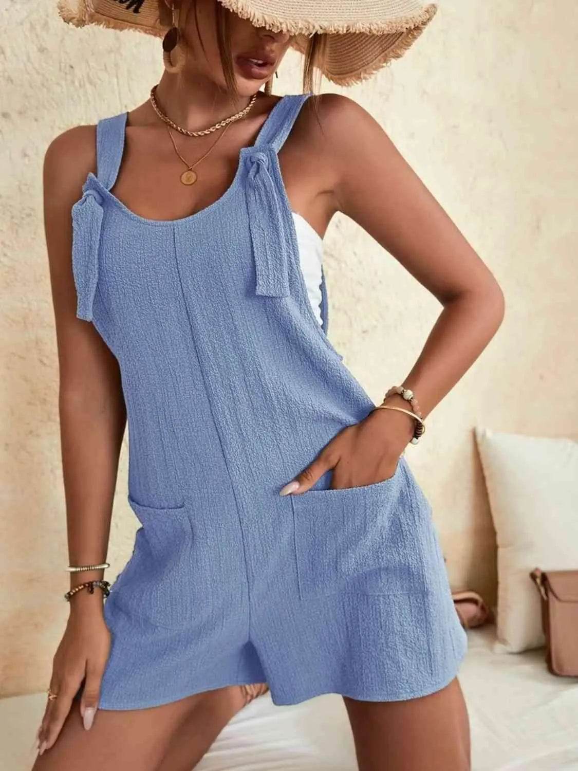 Full-Size Scoop Neck Romper with Pockets – Comfortable & Stylish One-Piece for Women - Bona Fide Fashion