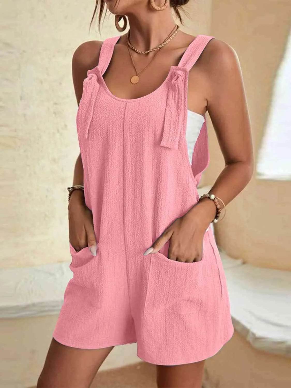 Full-Size Scoop Neck Romper with Pockets – Comfortable & Stylish One-Piece for Women - Bona Fide Fashion