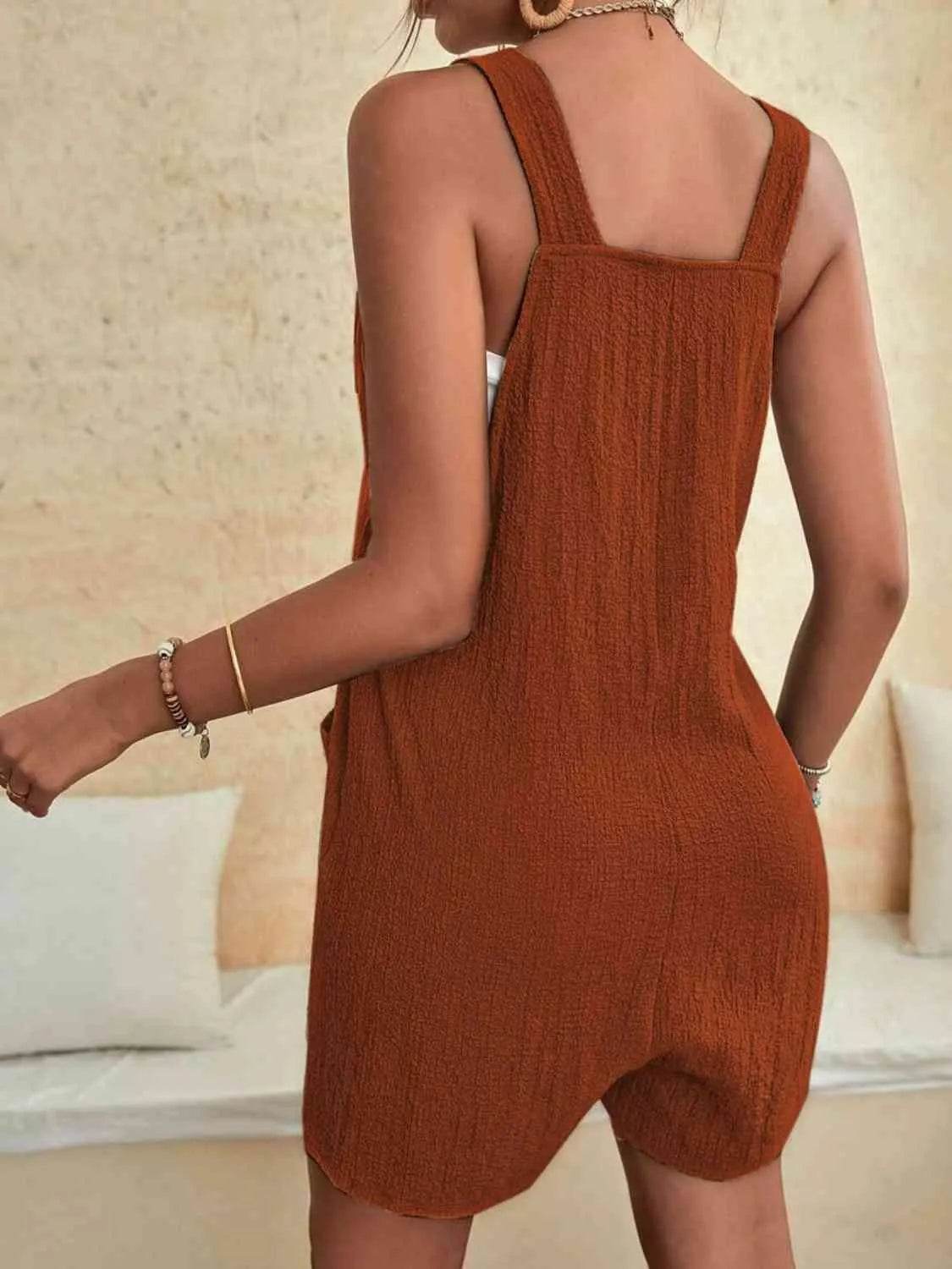 Full-Size Scoop Neck Romper with Pockets – Comfortable & Stylish One-Piece for Women - Bona Fide Fashion