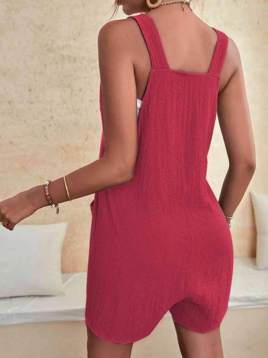 Full-Size Scoop Neck Romper with Pockets – Comfortable & Stylish One-Piece for Women - Bona Fide Fashion