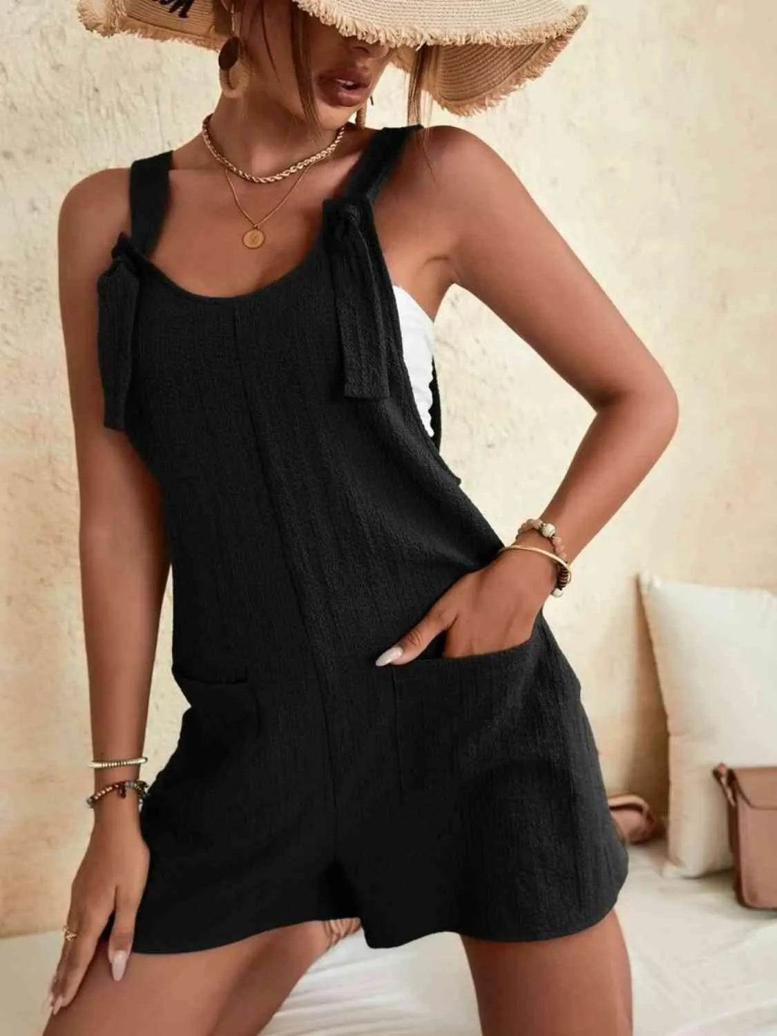 Full-Size Scoop Neck Romper with Pockets – Comfortable & Stylish One-Piece for Women - Bona Fide Fashion