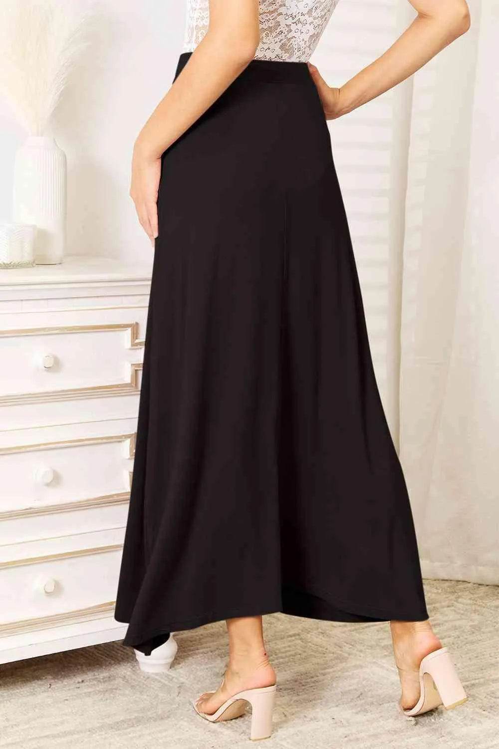 Bona Fide Fashion - Full Size Soft Rayon Drawstring Waist Maxi Skirt Rayon - Women Fashion - Bona Fide Fashion