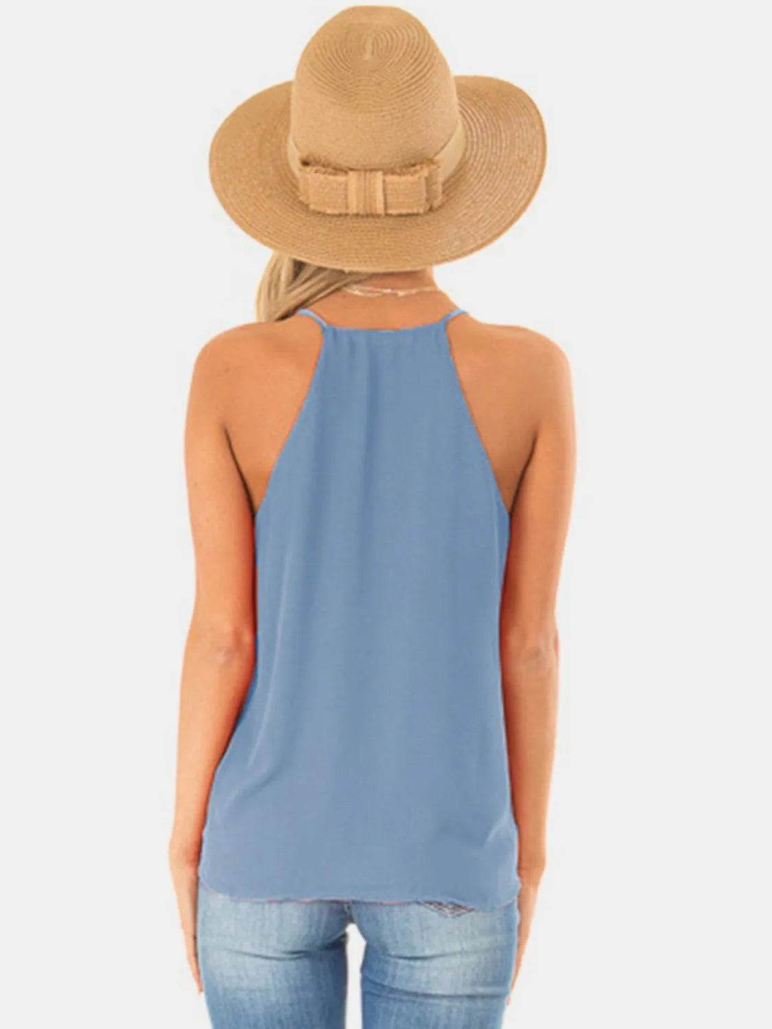 Bona Fide Fashion - Full Size Surplice Spaghetti Strap Top - Women Fashion - Bona Fide Fashion