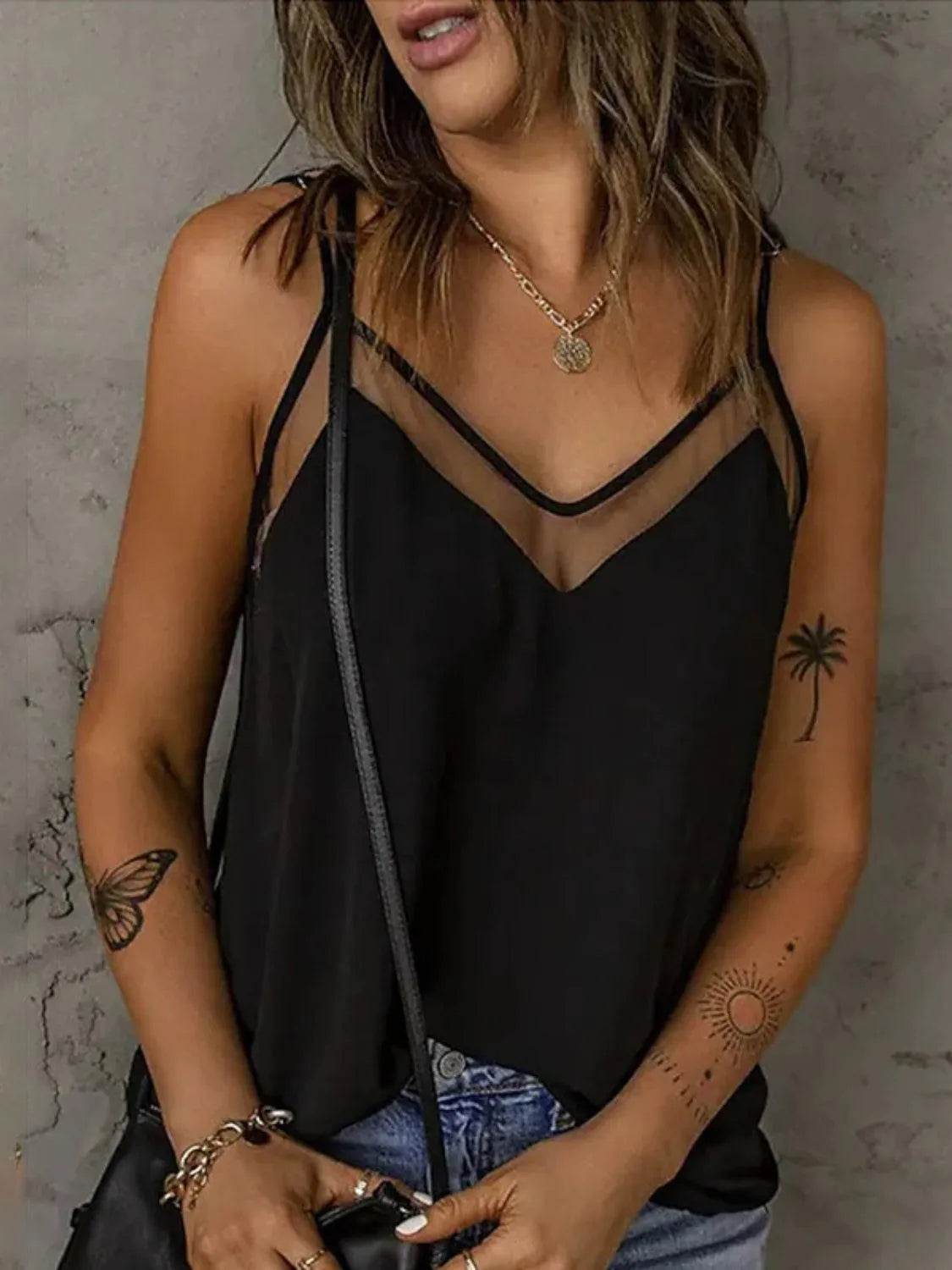 Bona Fide Fashion- Full Size V-Neck Spaghetti Strap Cami - Women Fashion - Bona Fide Fashion