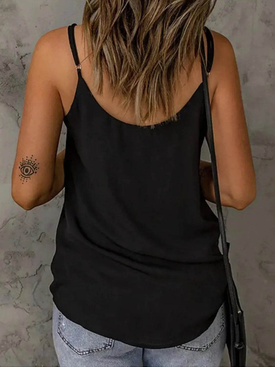 Bona Fide Fashion- Full Size V-Neck Spaghetti Strap Cami - Women Fashion - Bona Fide Fashion