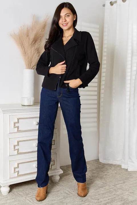 Bona Fide Fashion - Full Size Zip-Up Jacket with Pockets - Women Fashion - Bona Fide Fashion