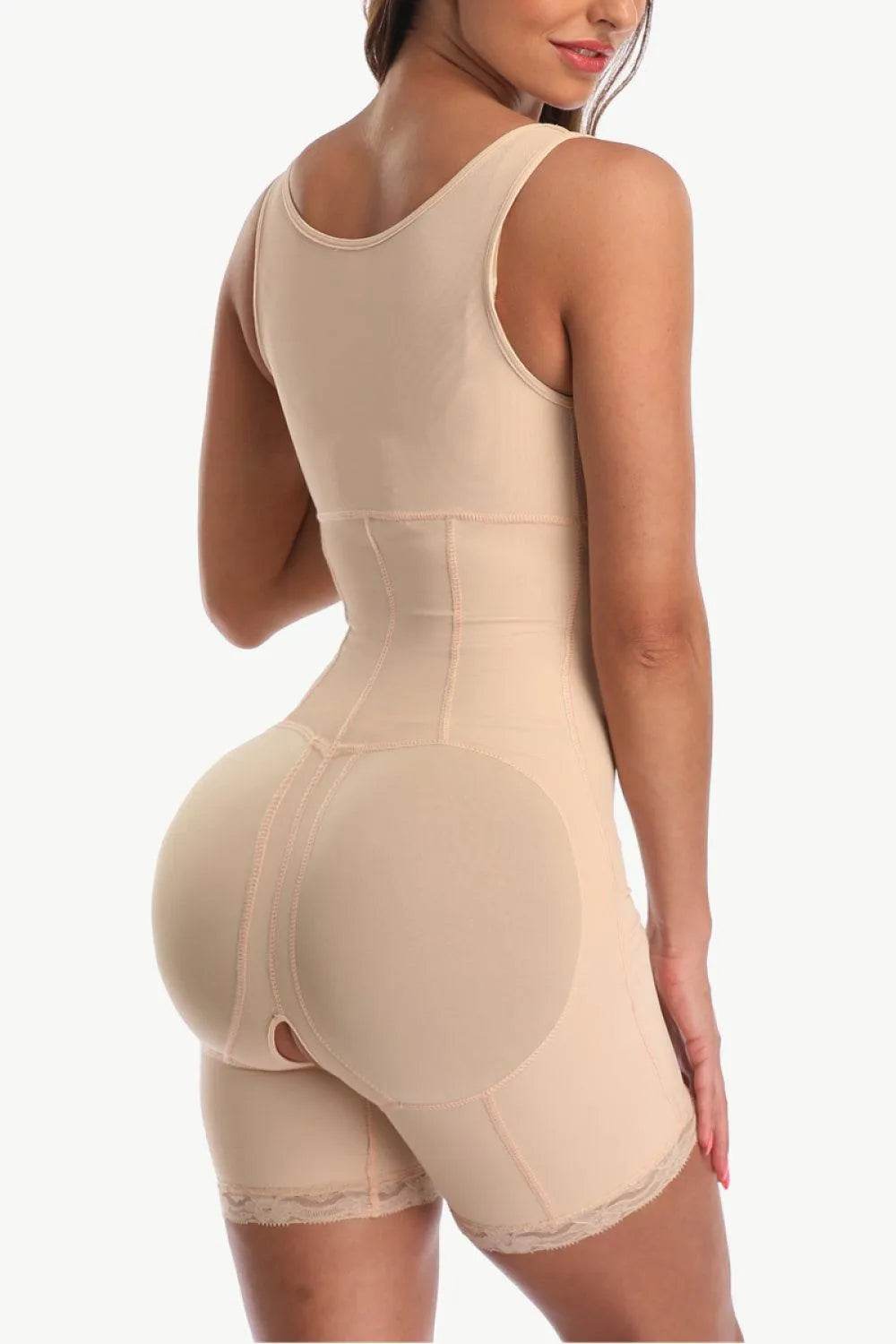 Bona Fide Fashion - Full Size Zip-Up Lace Detail Shapewear - Women Fashion - Bona Fide Fashion