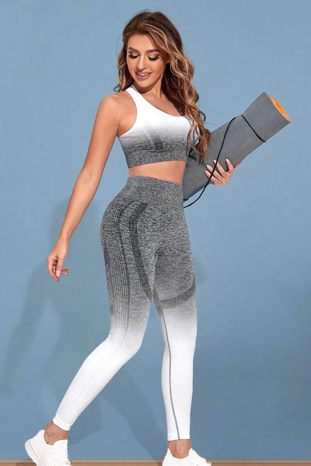 Bona Fide Fashion - Gradient Active Tank and Leggings Set - Women Fashion - Bona Fide Fashion