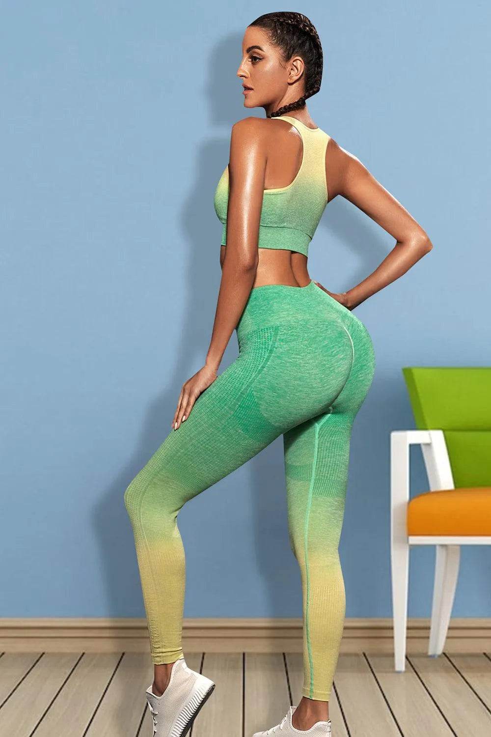 Bona Fide Fashion - Gradient Active Tank and Leggings Set - Women Fashion - Bona Fide Fashion