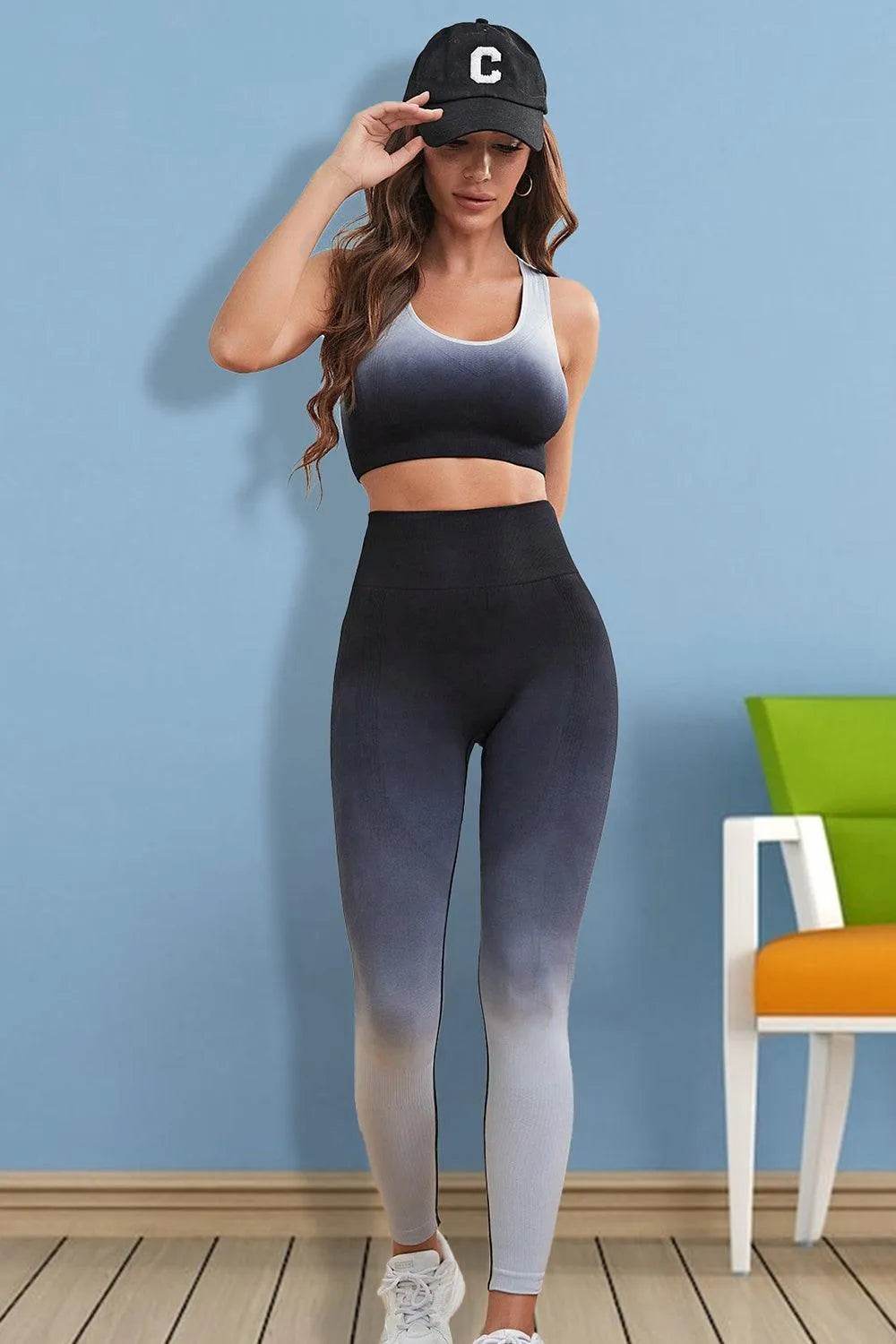 Bona Fide Fashion - Gradient Active Tank and Leggings Set - Women Fashion - Bona Fide Fashion