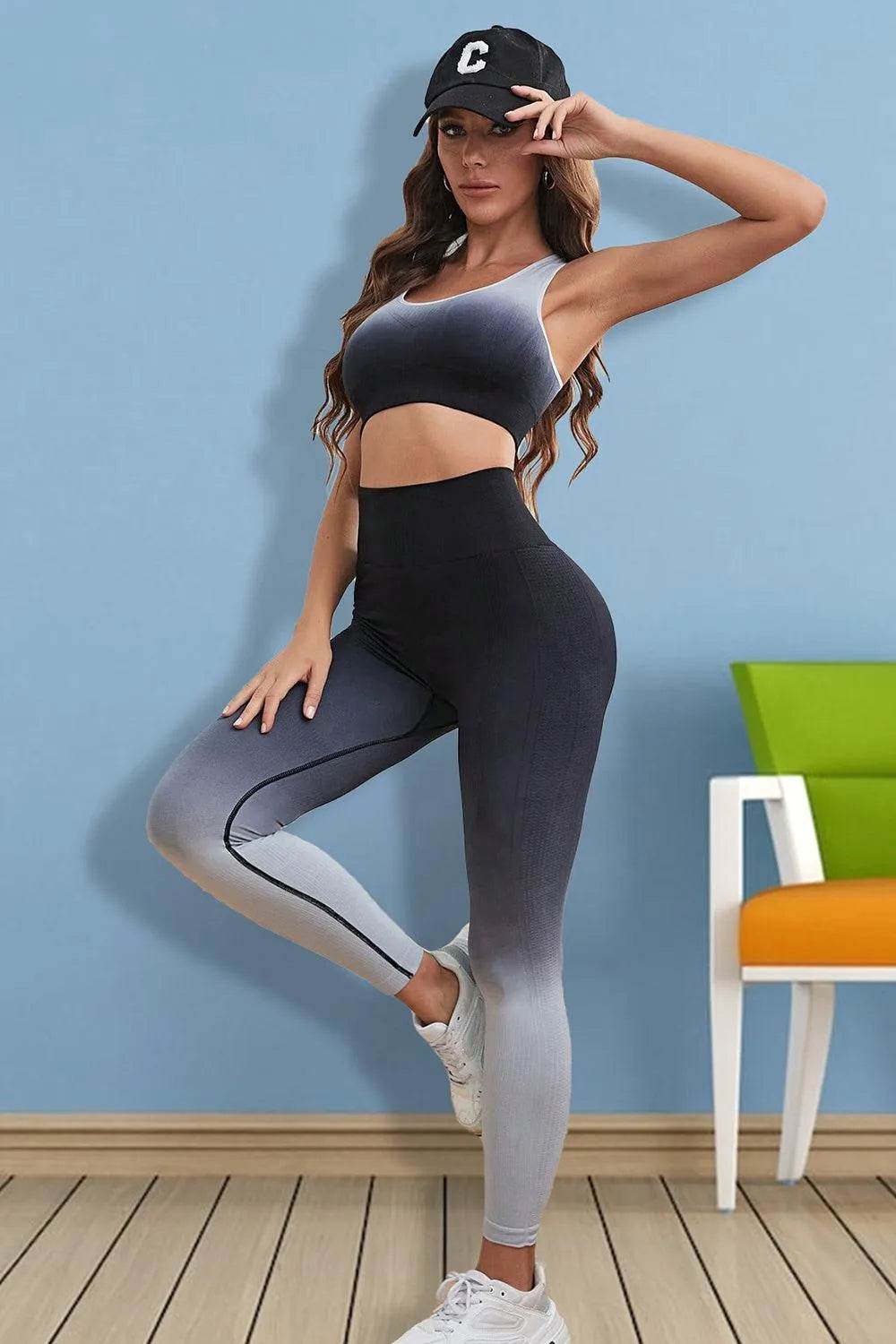 Bona Fide Fashion - Gradient Active Tank and Leggings Set - Women Fashion - Bona Fide Fashion