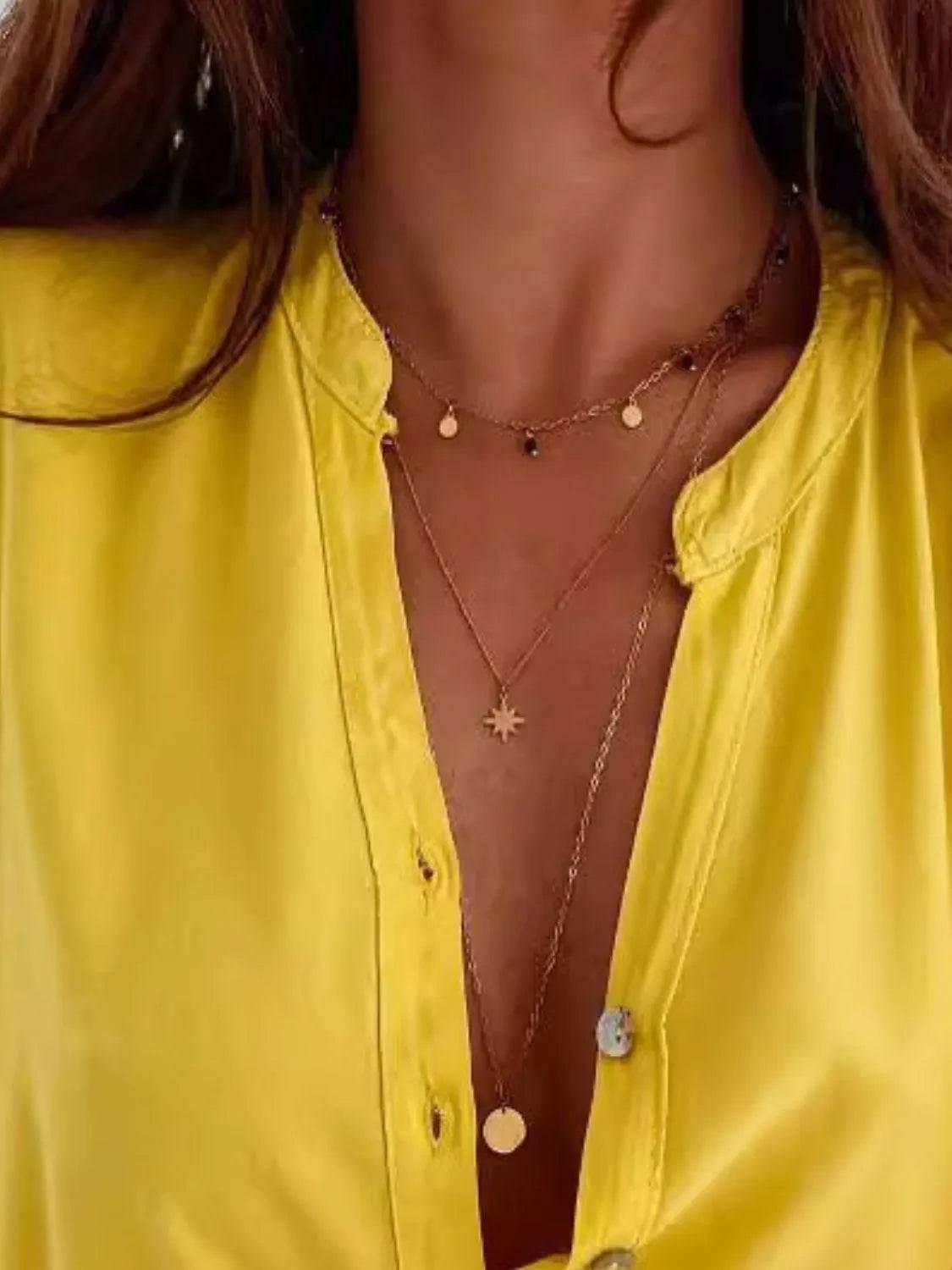 Bona Fide Fashion - Half Button Notched Half Sleeve Blouse - Women Fashion - Bona Fide Fashion
