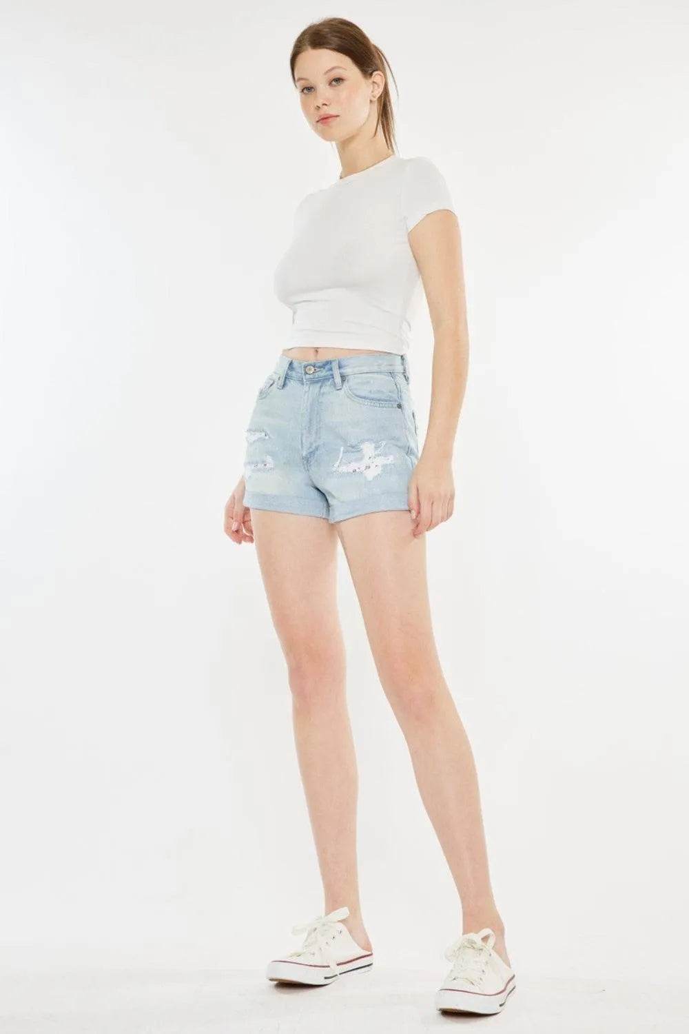 Bona Fide Fashion - High Rise Repaired Mom Denim Shorts - Women Fashion - Bona Fide Fashion