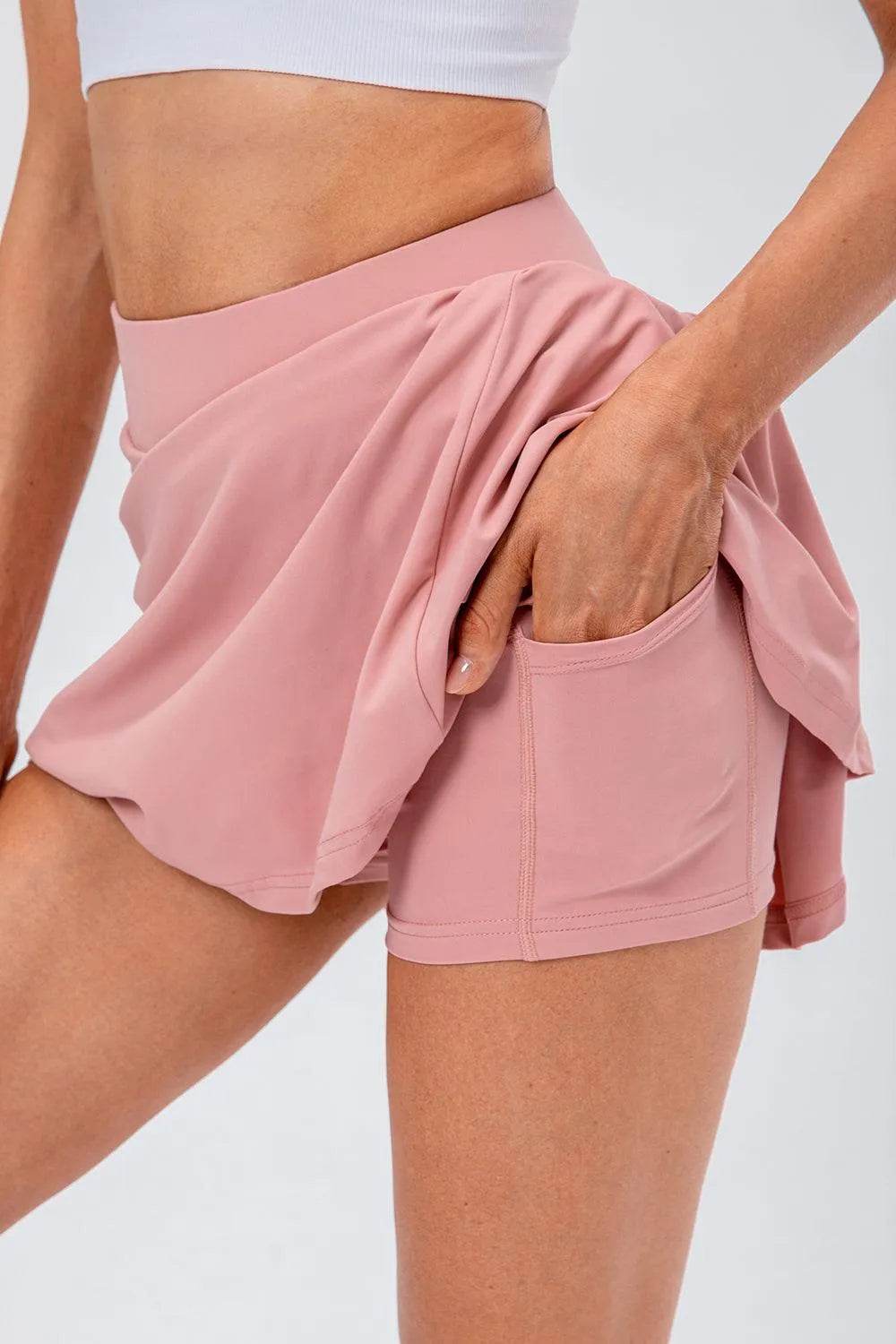 Bona Fide Fashion - High Waist Pleated Active Skirt - Women Fashion - Bona Fide Fashion