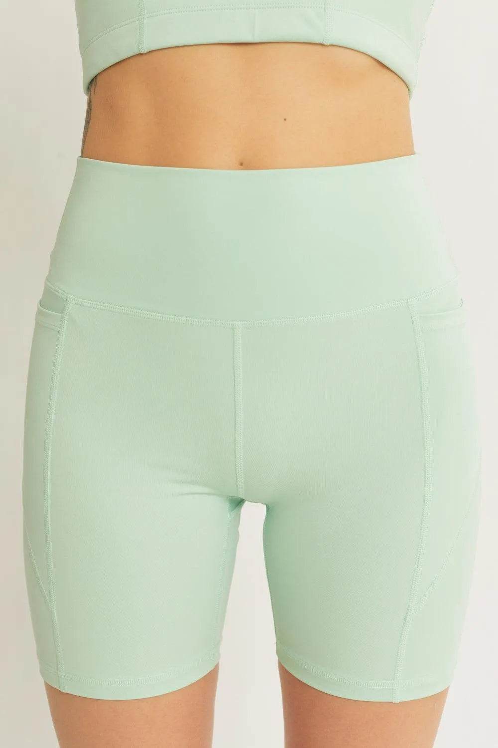 Bona Fide Fashion - High Waist Seam Detail Active Shorts - Women Fashion - Bona Fide Fashion