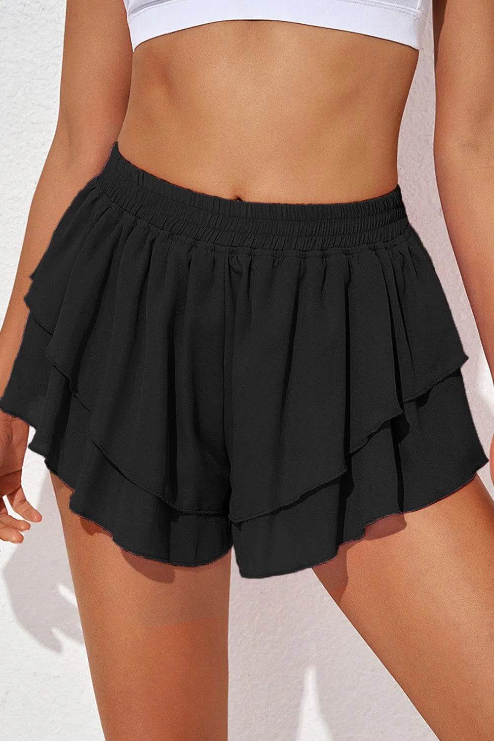 Bona Fide Fashion - Layered Mid-Rise Waist Active Skirt - Women Fashion - Bona Fide Fashion
