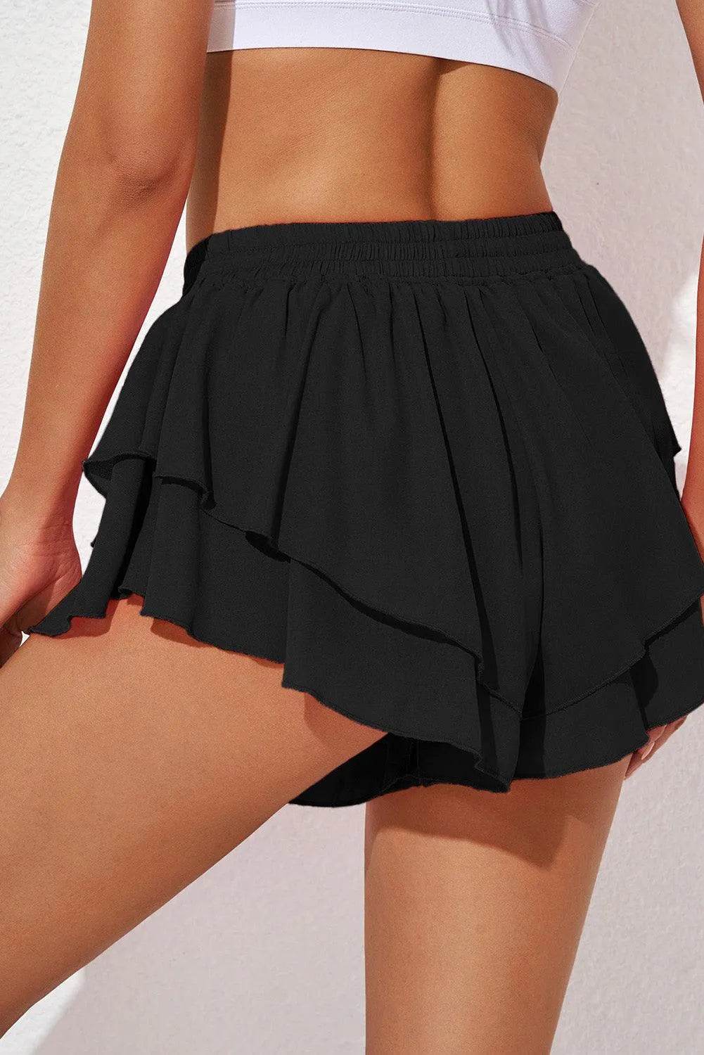 Bona Fide Fashion - Layered Mid-Rise Waist Active Skirt - Women Fashion - Bona Fide Fashion