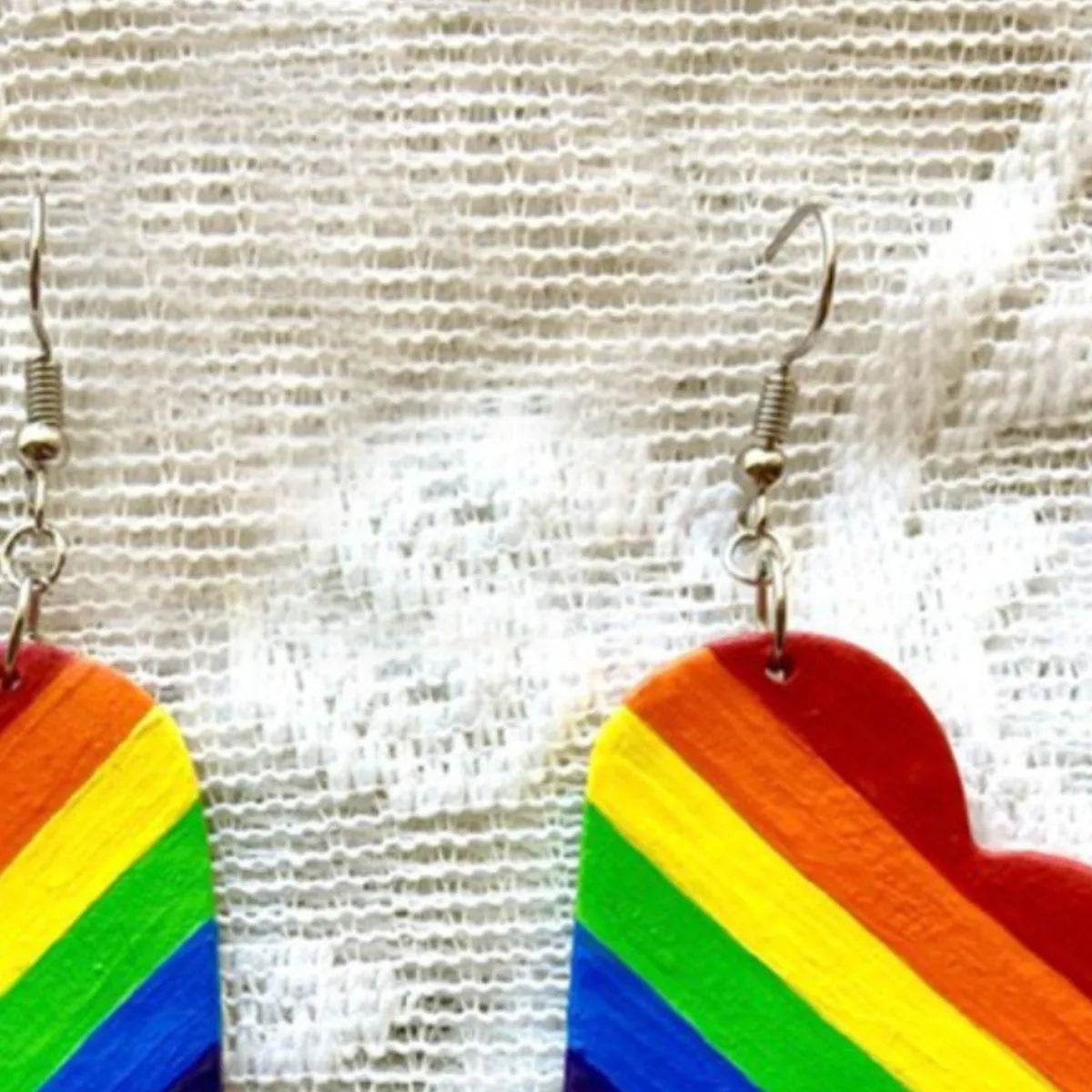 Bona Fide Fashion - Leather Colorful Striped Heart Earrings - Women Fashion - Bona Fide Fashion