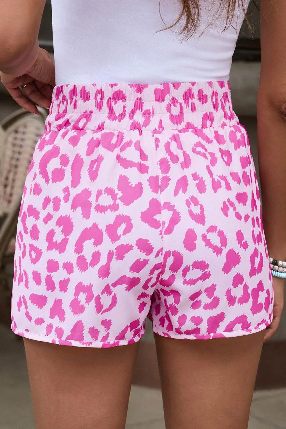Bona Fide Fashion - Leopard Elastic Waist Shorts - Women Fashion - Bona Fide Fashion