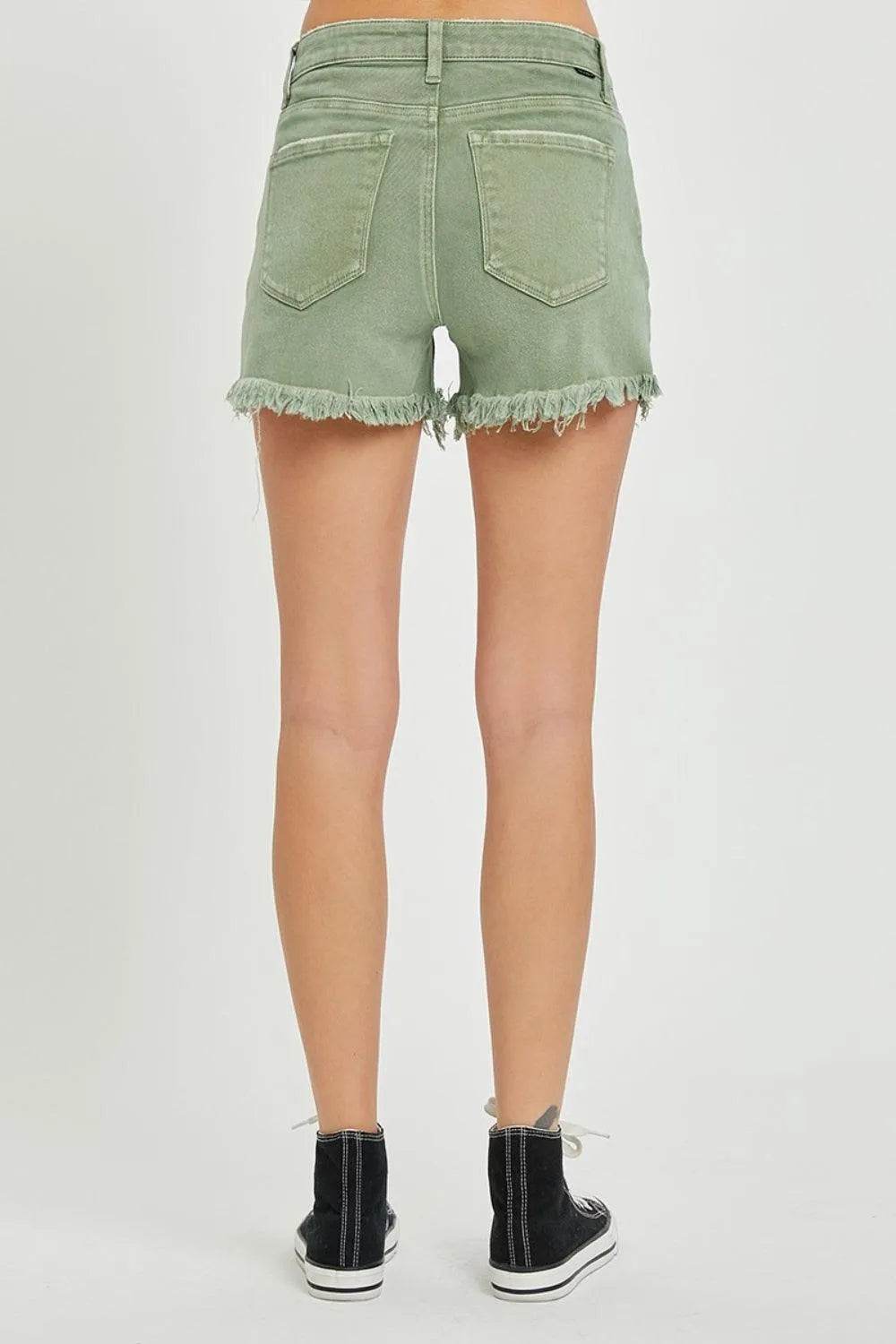 Risen Mid Waist Frayed Hem Denim Shorts – Cool, Casual Summer Staple | Bona Fide Fashion - Bona Fide Fashion