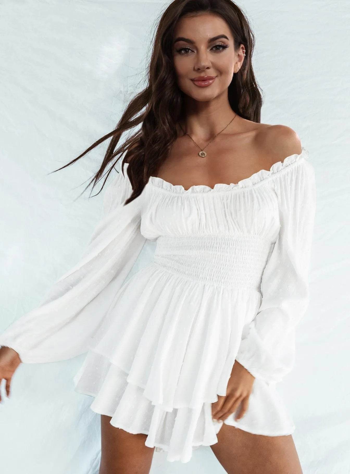 Bona Fide Fashion - Off Shoulder Smocked Waist Romper - Women Fashion - Bona Fide Fashion