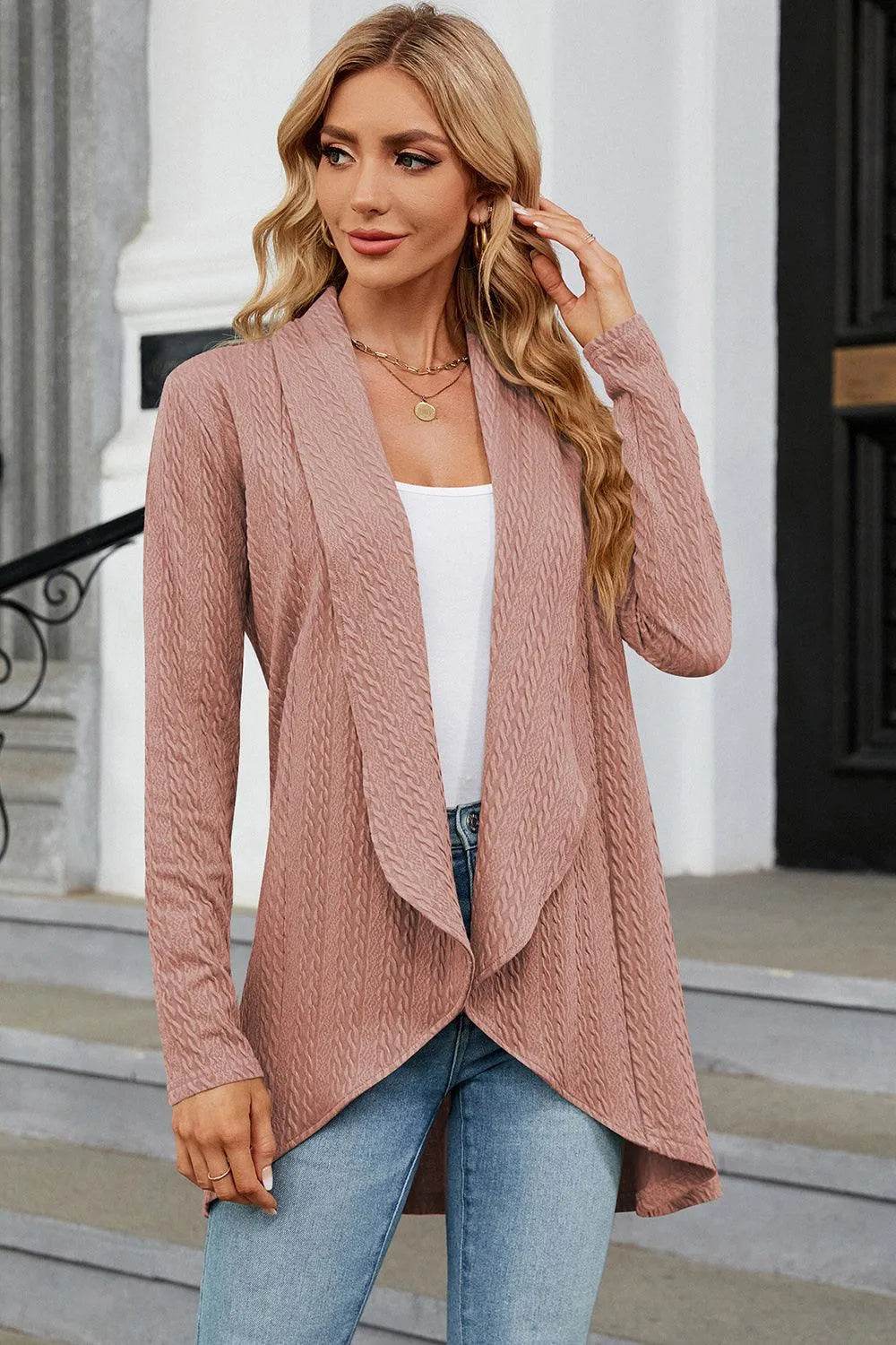 Bona Fide Fashion - Open Front Long Sleeve Cardigan - Women Fashion - Bona Fide Fashion