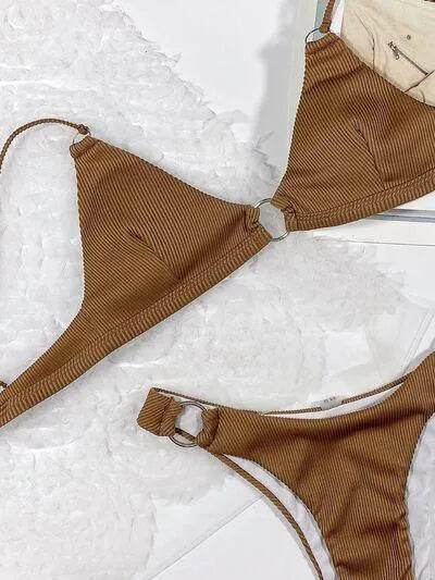 Bona Fide Fashion - Plunge Spaghetti Strap Swim Set - Women Fashion - Bona Fide Fashion
