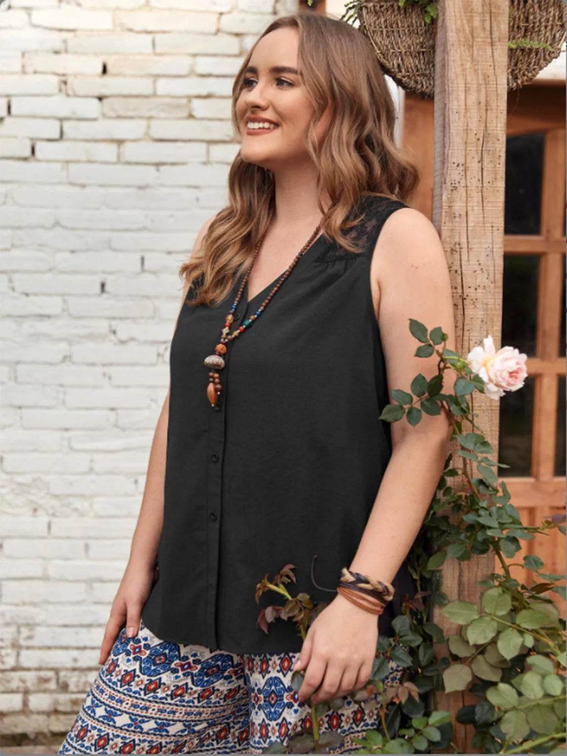 Bona Fide Fashion - Plus Size V-Neck Tank - Women Fashion - Bona Fide Fashion