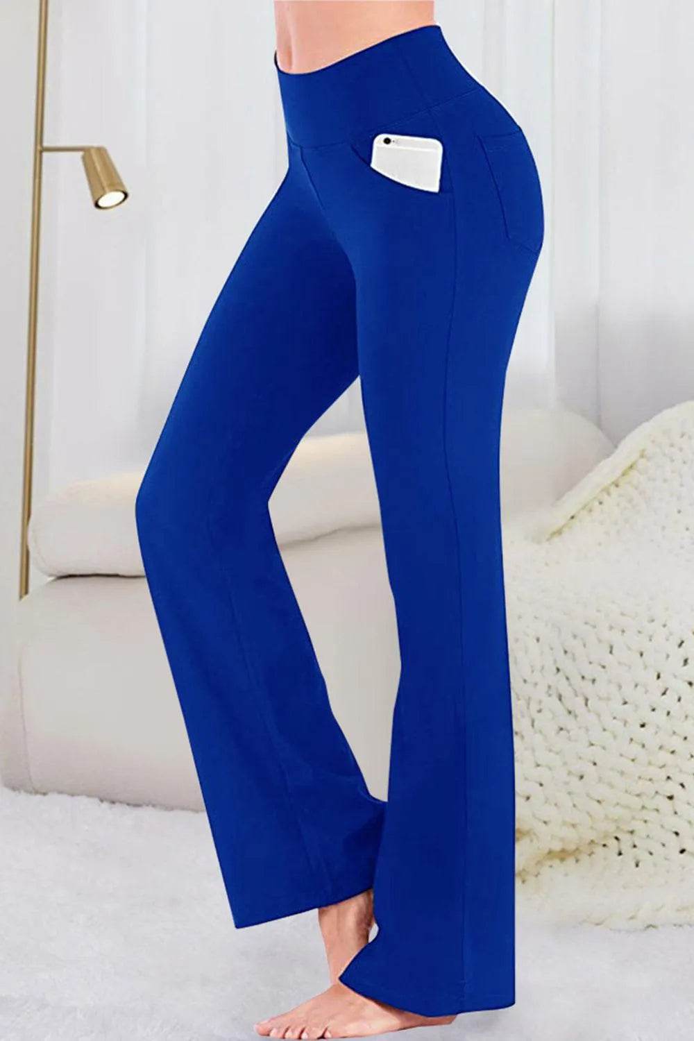 Bona Fide Fashion - Pocketed High Waist Active Pants - Women Fashion - Bona Fide Fashion