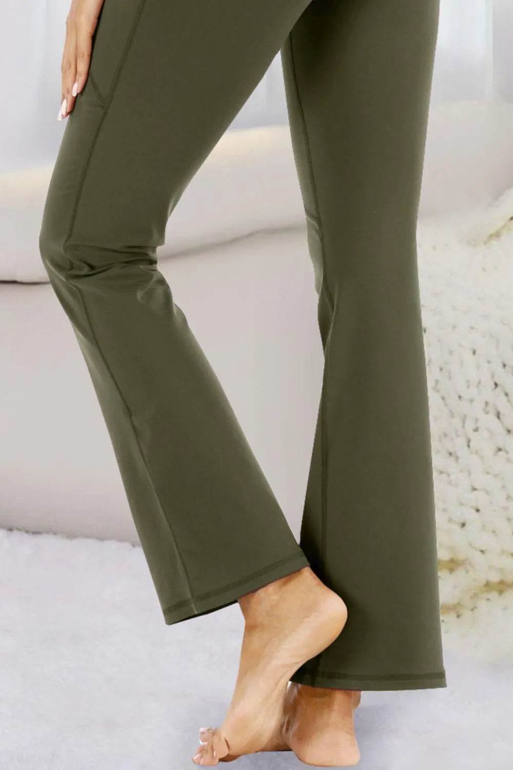 Bona Fide Fashion - Pocketed High Waist Active Pants - Women Fashion - Bona Fide Fashion